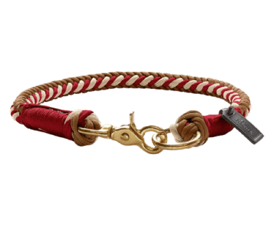 collier tinnum rouge pour chien en corde