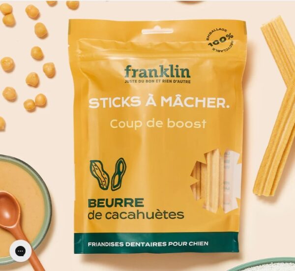 Friandises chien Franklin : Sticks au beurre de cacahuètes