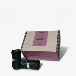 Rouleaux de sacs à crottes compostables vert foncé pour chien Bande de Canailles
