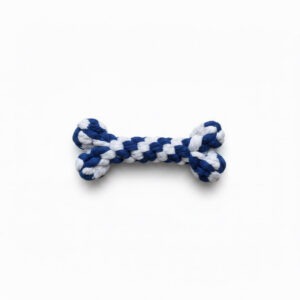 Os en corde tressée bleu marine pour chien Bande de Canailles, aux extrémités nouées