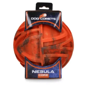 Balle Nebula orange pour chien, de 18 cm de diamètre, avec surface à reliefs antidérapants