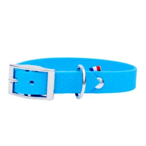 Collier Hexa pour petit chien avec bouclerie argentée, fabriqué à la main par CaniGourmand