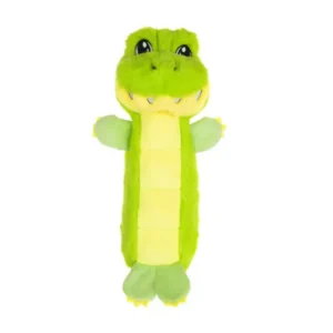 Peluche alligator Gary pour chien, de la marque Growl, renforcée et à double couineur