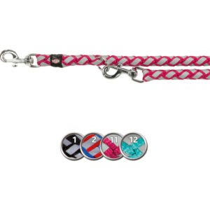 Laisse ronde en nylon tressé réfléchissant Cavo Reflect pour chien, réglable en 3 positions