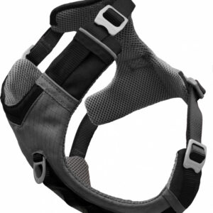 Harnais rembourré noir Kurgo Journey Air pour chien, matelassé avec poignée dorsale et bandes réfléchissantes