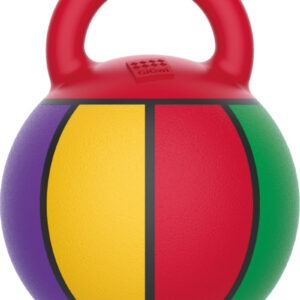 Ballon sauteur multicolore façon basket avec poignée, jouet à rapporter pour chien