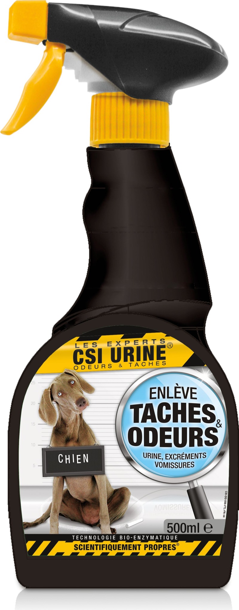 Spray nettoyant CSI Urine de 500 ml contre les taches et odeurs d'urine de chien et de chiot