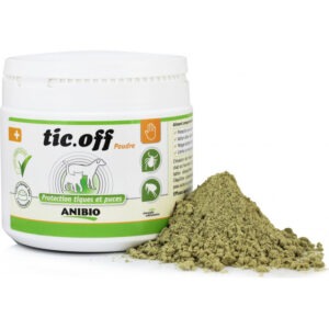 Complément alimentaire en poudre TIC-OFF de la marque Anibio pour chien