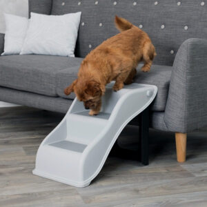 Escalier pliable gris clair Trixie pour chien, en plastique avec marches antidérapantes