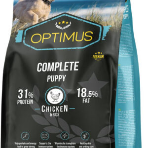 Sac de croquettes Optimus Puppy Complete pour chiot au poulet et au riz
