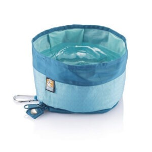 Abreuvoir pliable de voyage Kurgo Zippy rouge pour chien, avec fermeture éclair et mousqueton