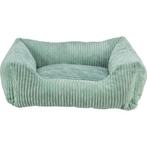Panier pour chien en velours côtelé vert sauge Trixie Jonna, avec bords rembourrés