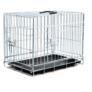 Cage pliante en métal Zolia Koda pour chien, avec plateau en plastique noir et deux portes