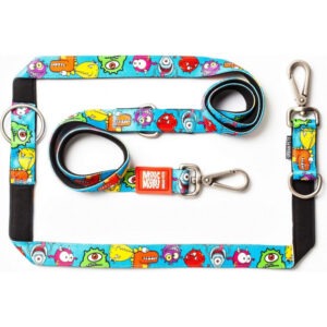 Laisse multiposition pour chien Max & Molly au motif Little Monsters, avec anneaux en D et rembourrage en néoprène