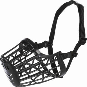 Muselière panier en plastique Trixie pour chien, à maille serrée avec sangle réglable