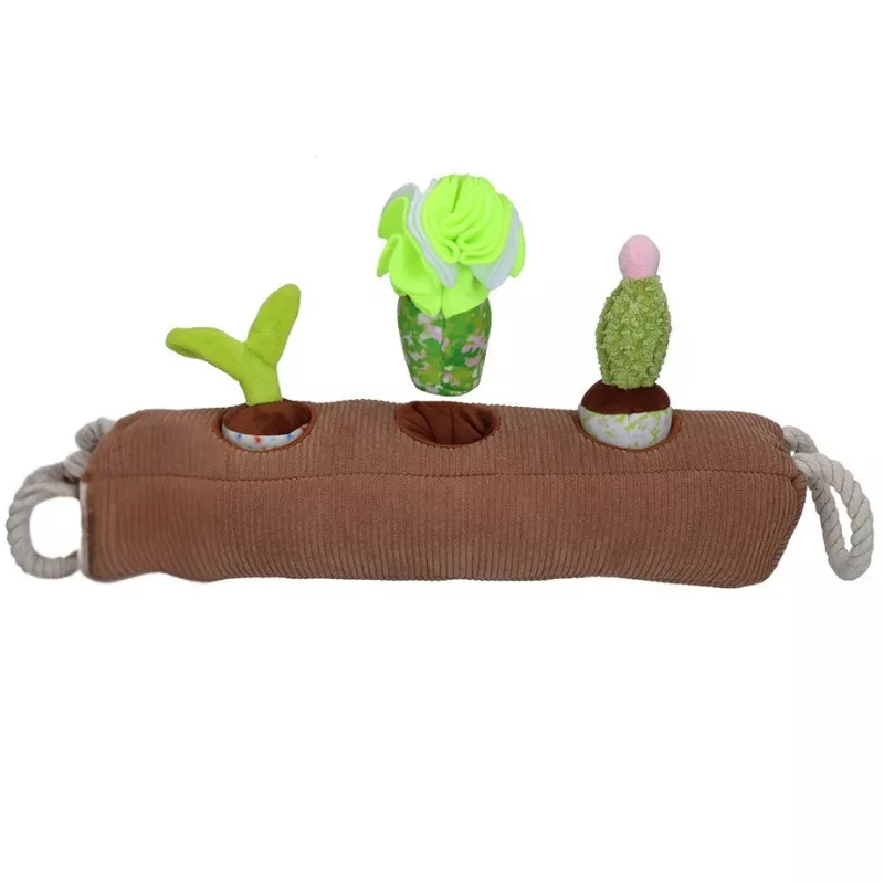 Jouet de fouille Jardin pour chien, avec un cactus creux, des pousses à soulever et une zone culture pour cacher les friandises