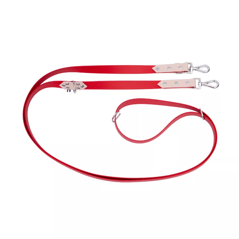 Laisse multiposition bicolore en Biothane de 3 m pour chien, de CaniGourmand