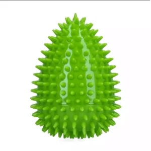 Oeuf à picots vert pour chien, jouet en caoutchouc avec picots en relief, qui flotte et couine