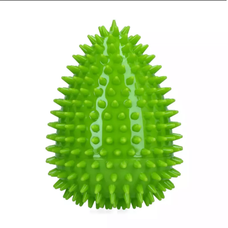 Oeuf à picots vert pour chien, jouet en caoutchouc avec picots en relief, qui flotte et couine