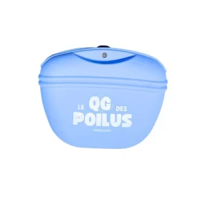 Pochette à friandises lavande en silicone pour chien, avec fermeture magnétique et clip